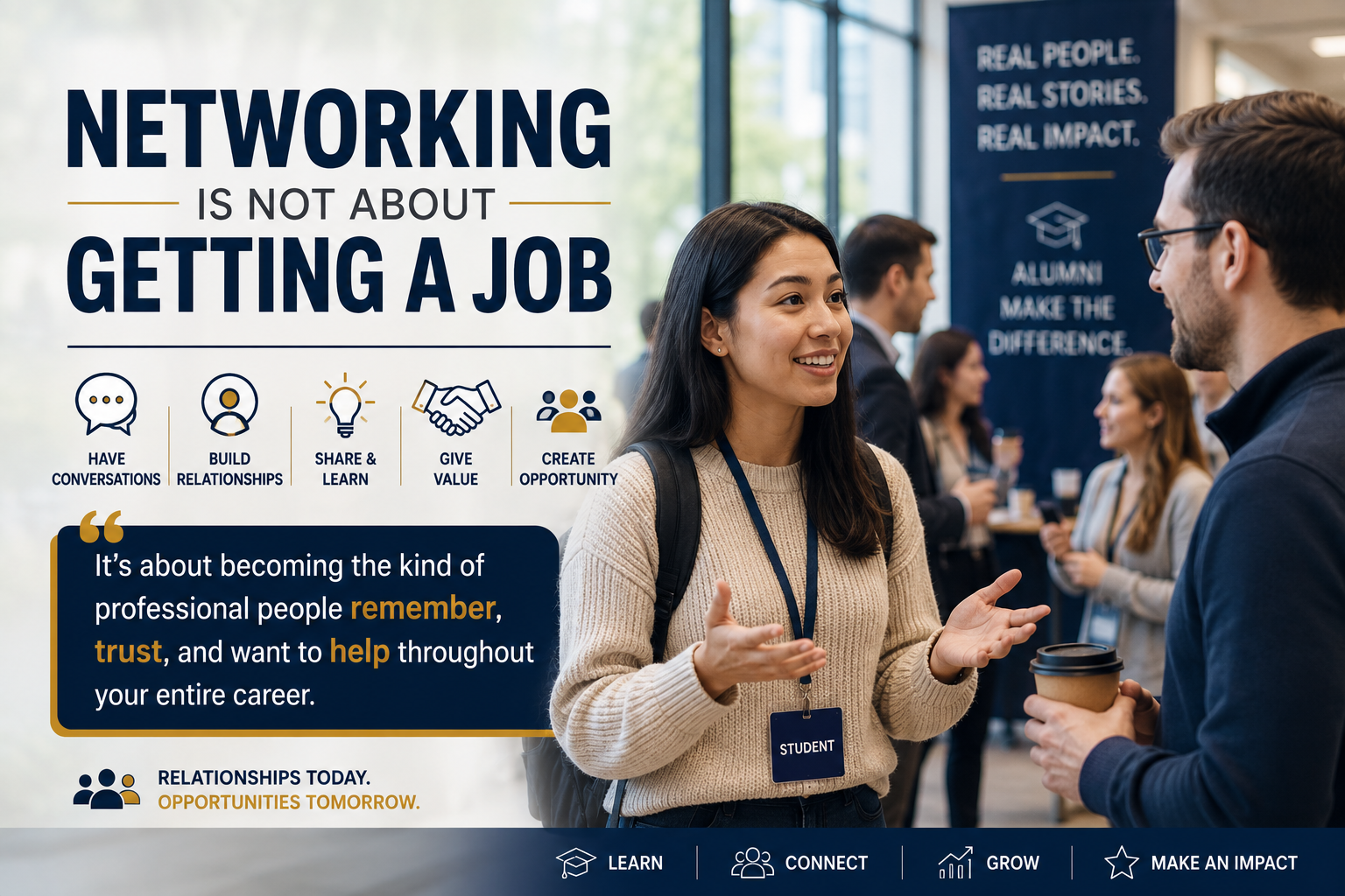 Networking Is Not About Getting a Job